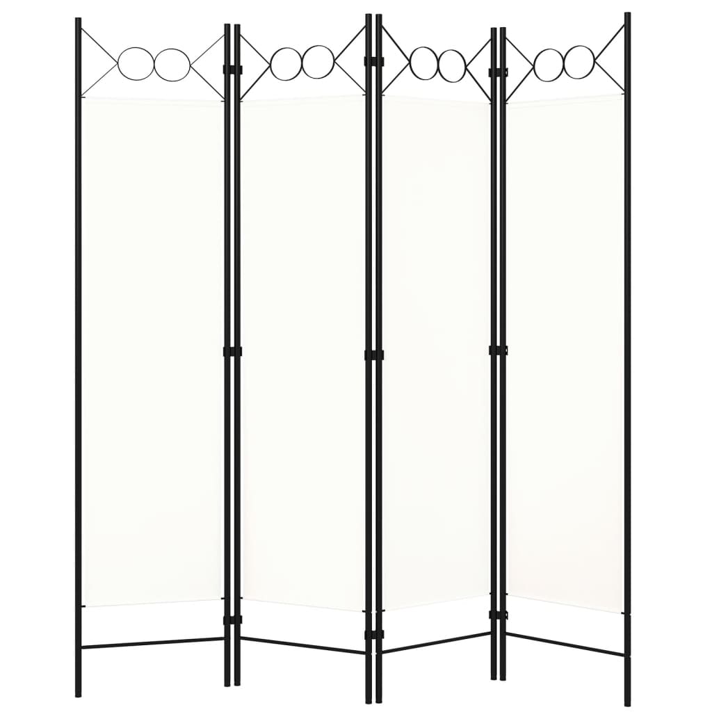 4-panels rumdeler 160x180 cm cremehvid billede