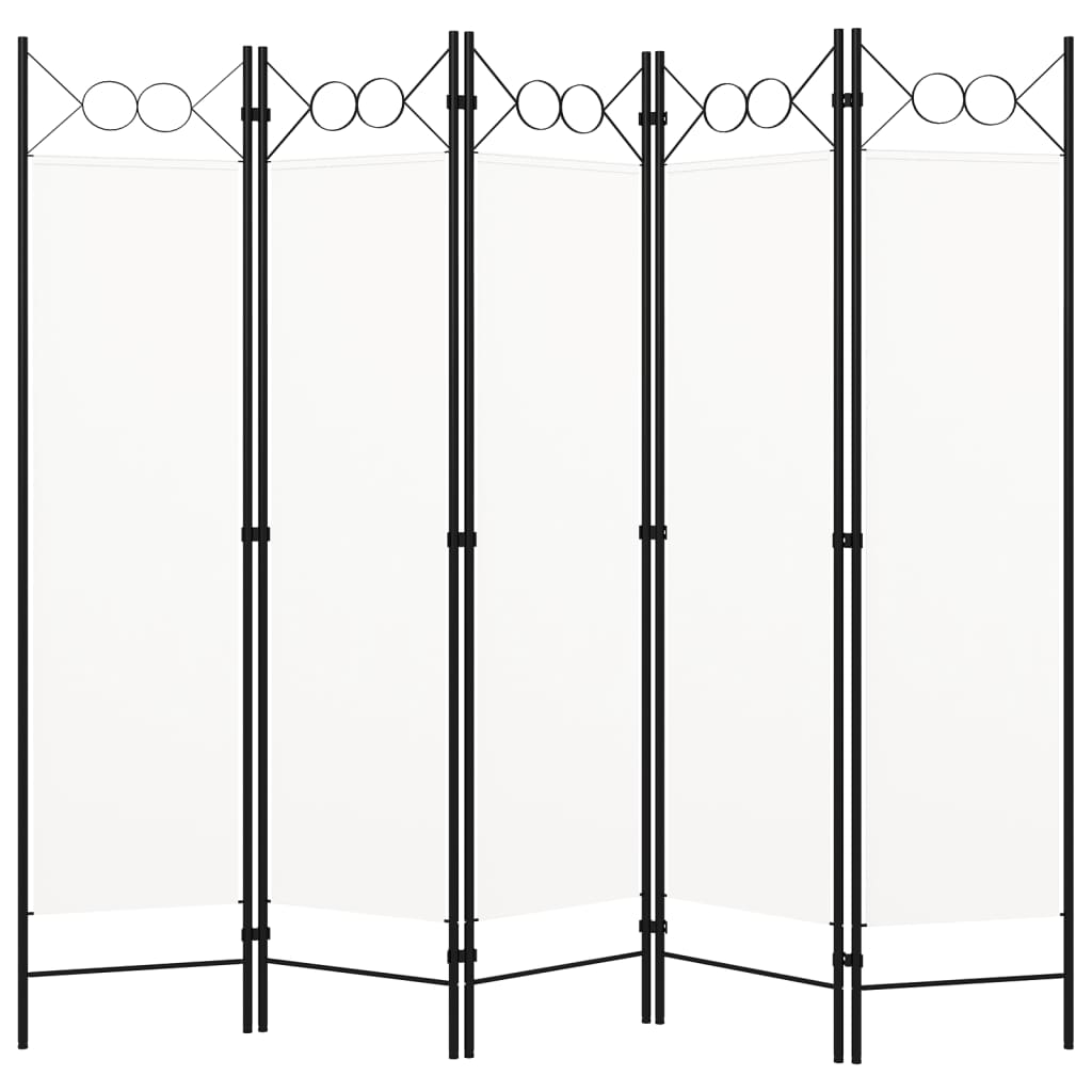 5-panels rumdeler 200 x 180 cm hvid billede
