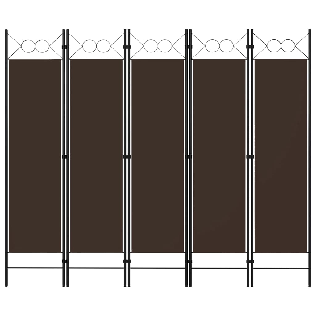 5-panels rumdeler 200x180 cm brun billede