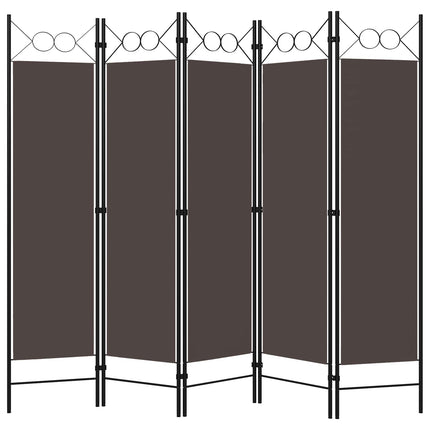 5-panels rumdeler 200x180 cm brun