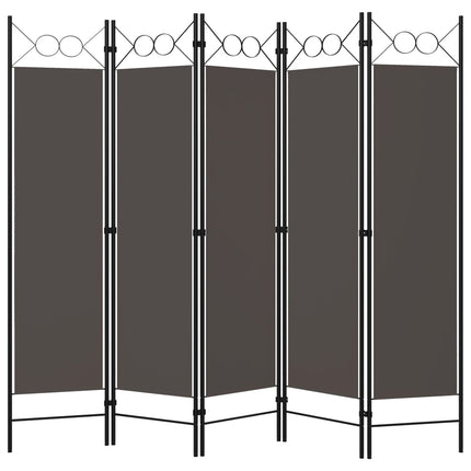 5-panels rumdeler 200x180 cm antracitgrå