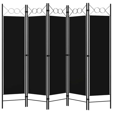 5-panels rumdeler 200x180 cm sort