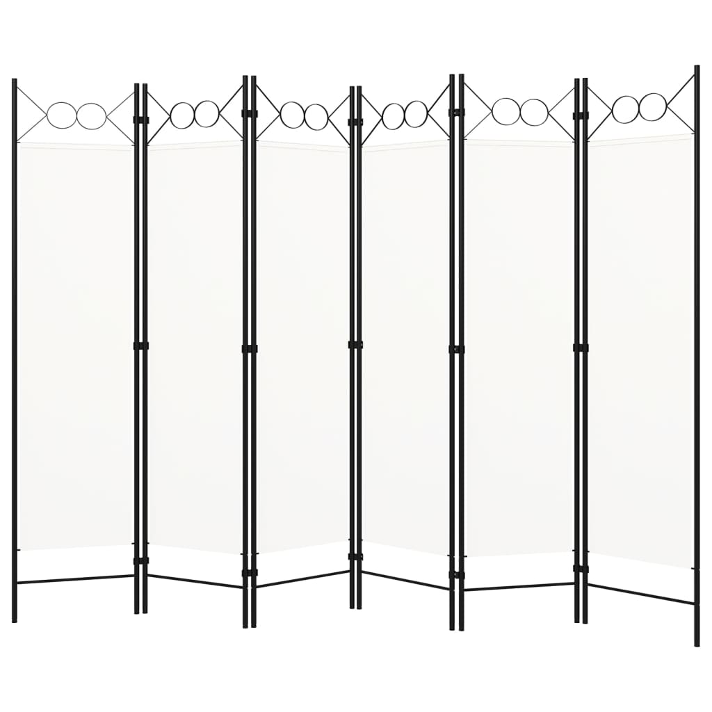 6-panels rumdeler 240 x 180 cm hvid billede