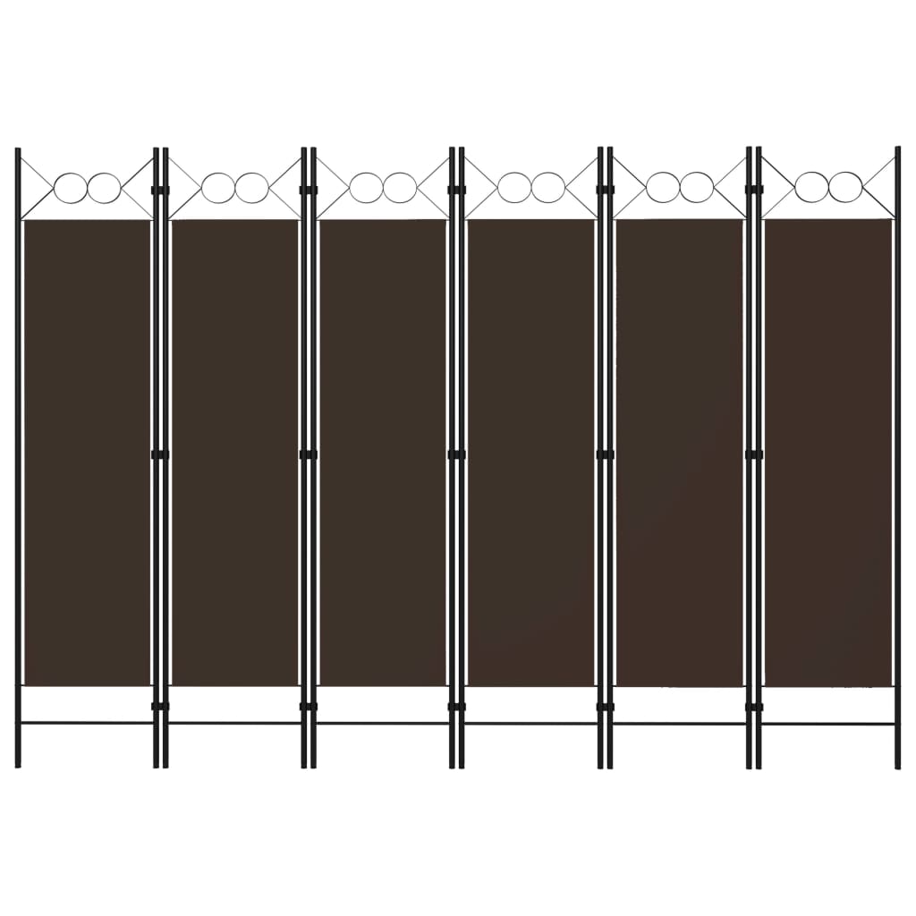 6-panels rumdeler 240x180 cm brun billede