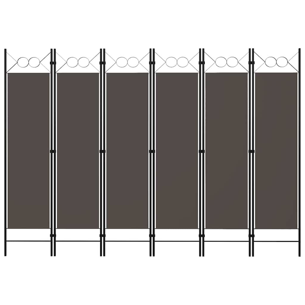 6-panels rumdeler 240 x 180 cm antracitgrå billede