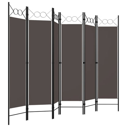 6-panels rumdeler 240 x 180 cm antracitgrå