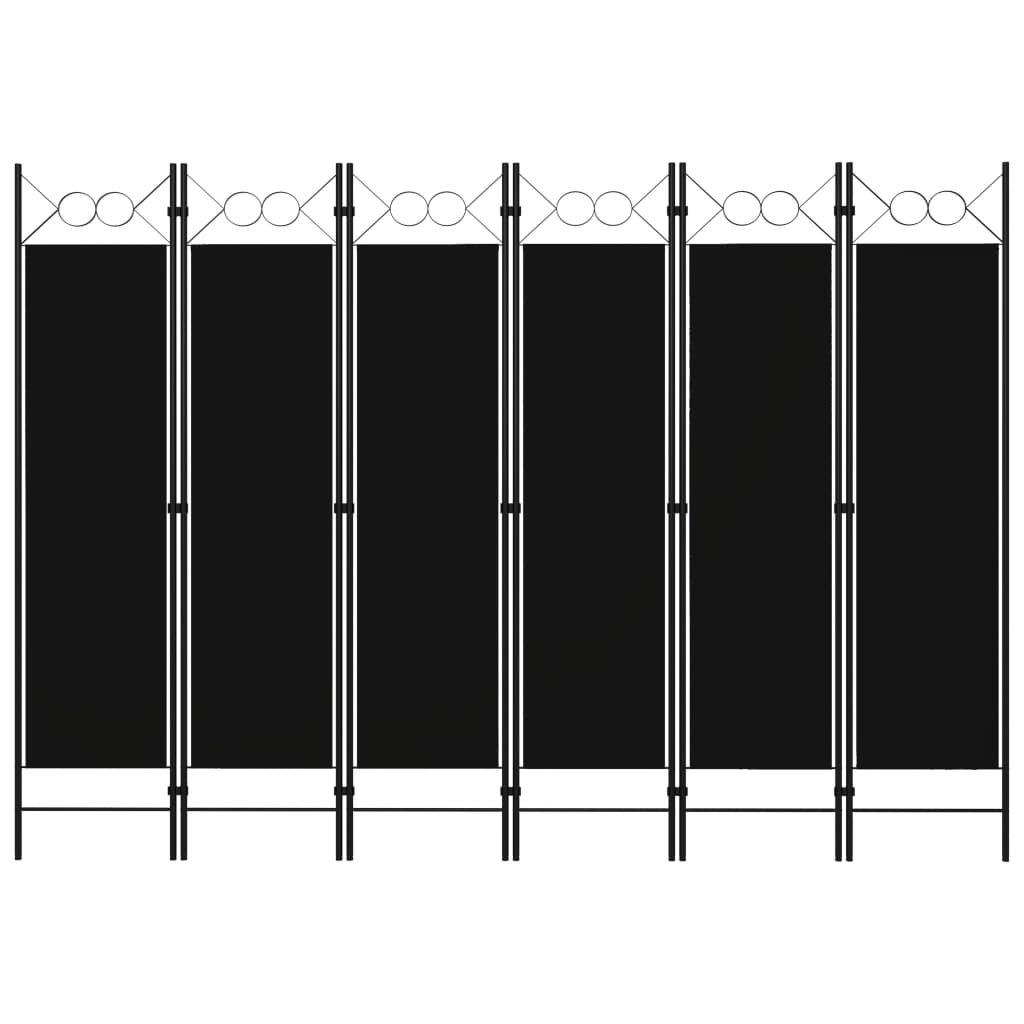 6-panels rumdeler 240x180 cm sort billede