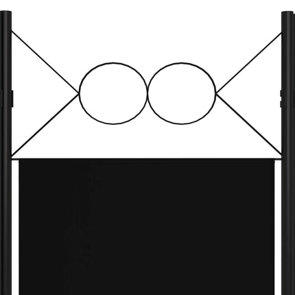 6-panels rumdeler 240x180 cm sort