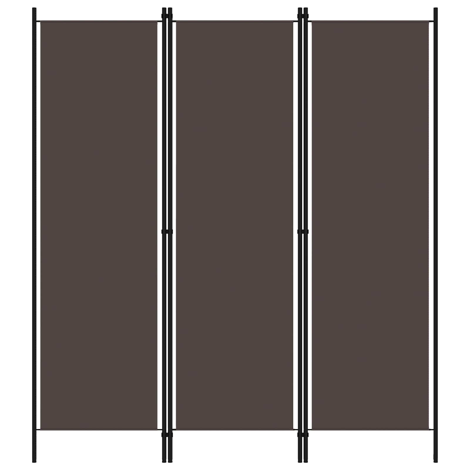 3-panels rumdeler i stof - 150 × 180 cm, brun