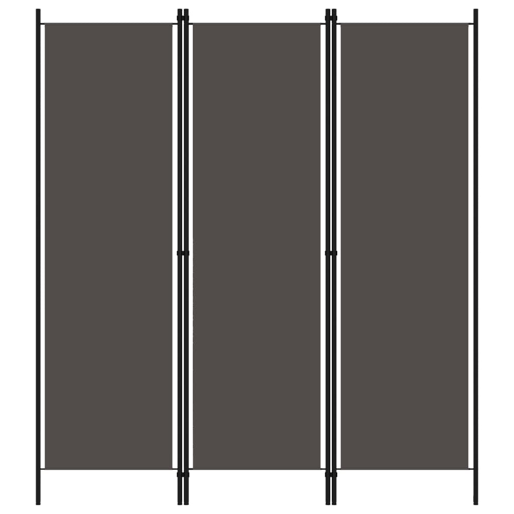 3-panels rumdeler 150 x 180 cm antracitgrå billede