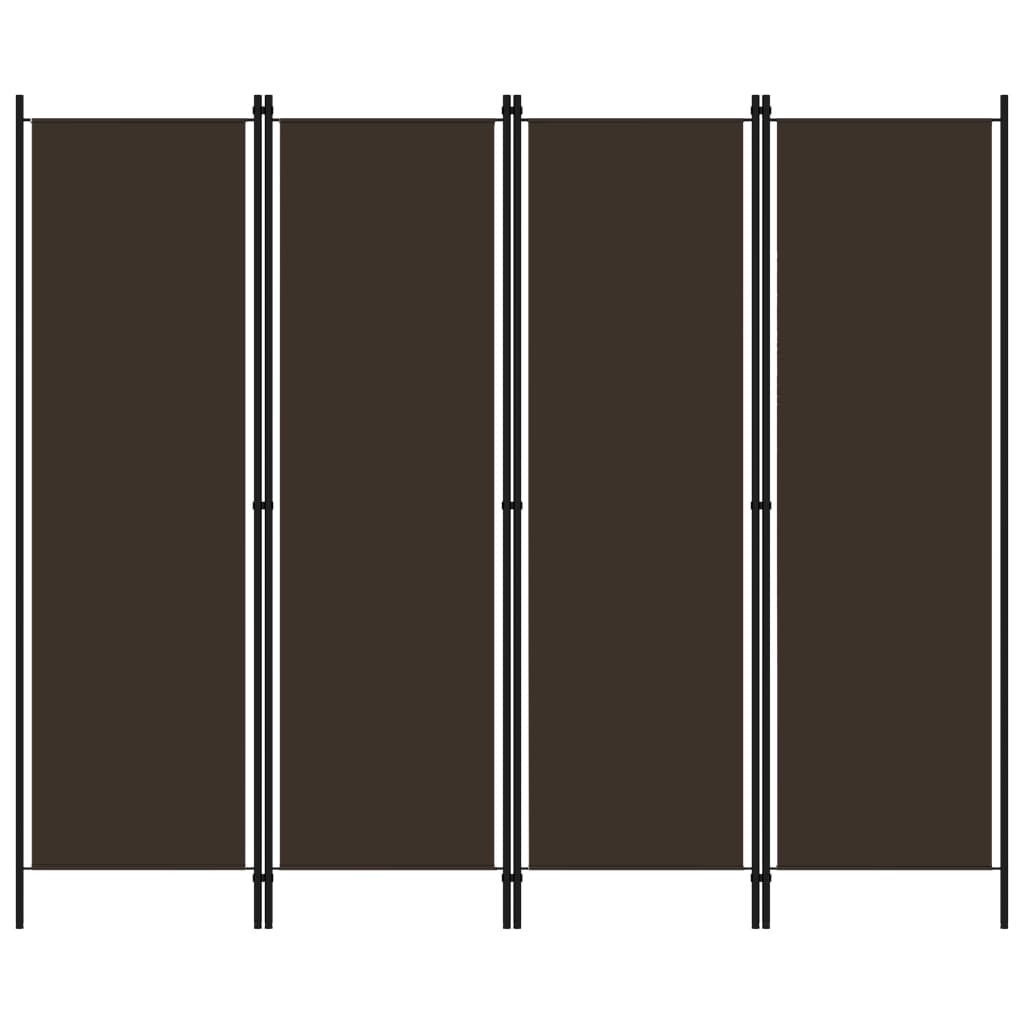 4-panels rumdeler 200 x 180 cm brun billede