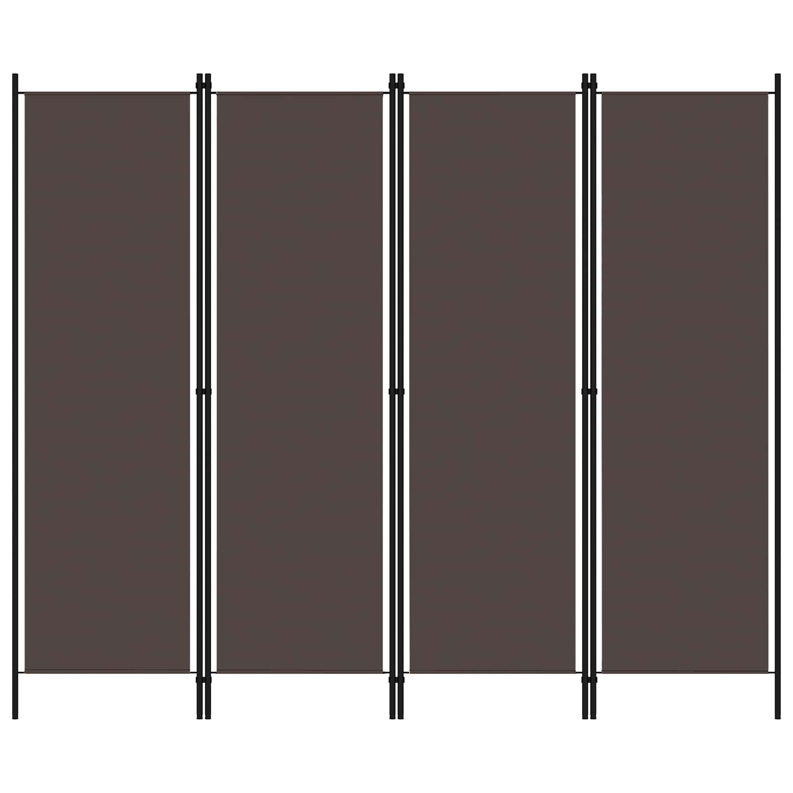 4-panels rumdeler 200 × 180 cm - brun foldeskærm