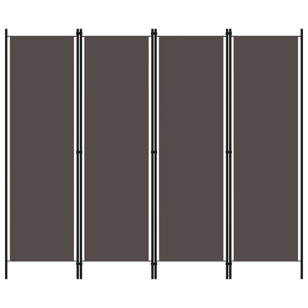4-panels rumdeler 200 x 180 cm antracitgrå billede