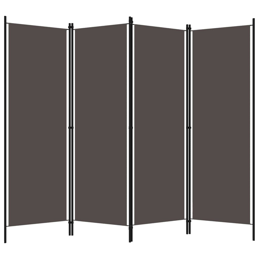 4-panels rumdeler 200 x 180 cm antracitgrå