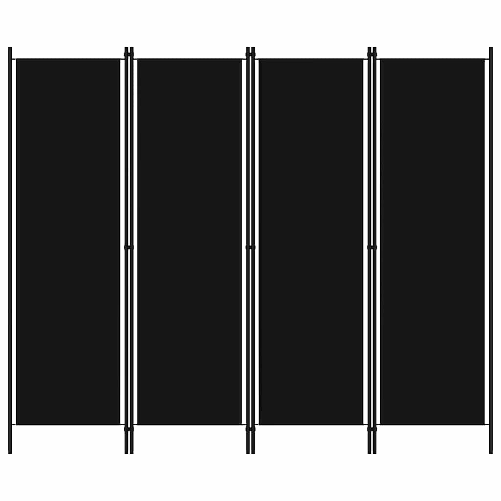 4-panels rumdeler 200 x 180 cm sort billede