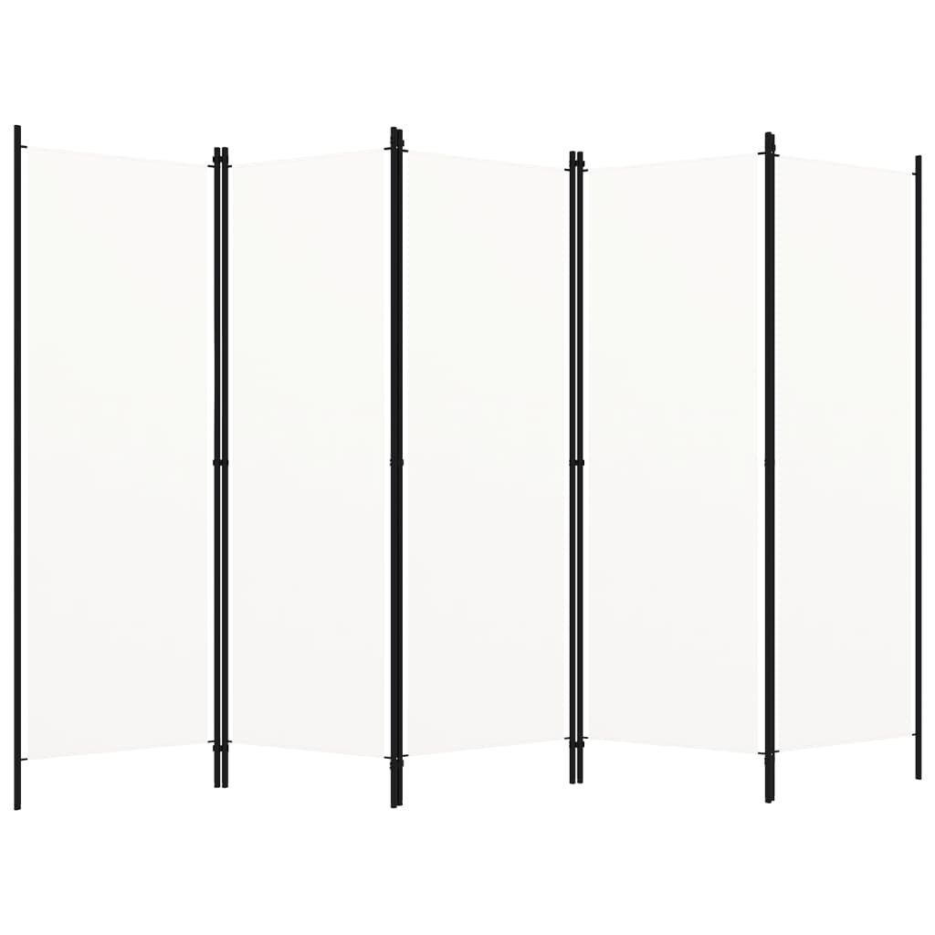 5-panels rumdeler 250 x 180 cm hvid billede