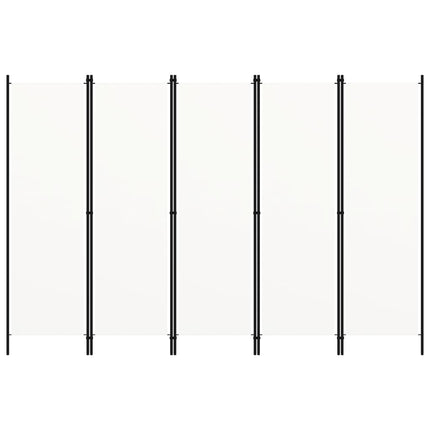 5-panels rumdeler 250 x 180 cm hvid