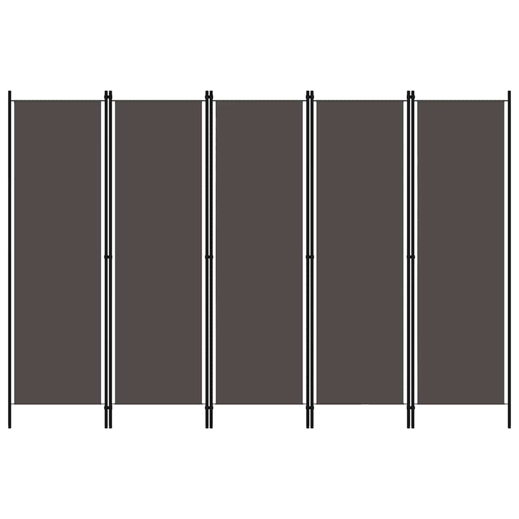 5-panels rumdeler 250 x 180 cm antracitgrå billede