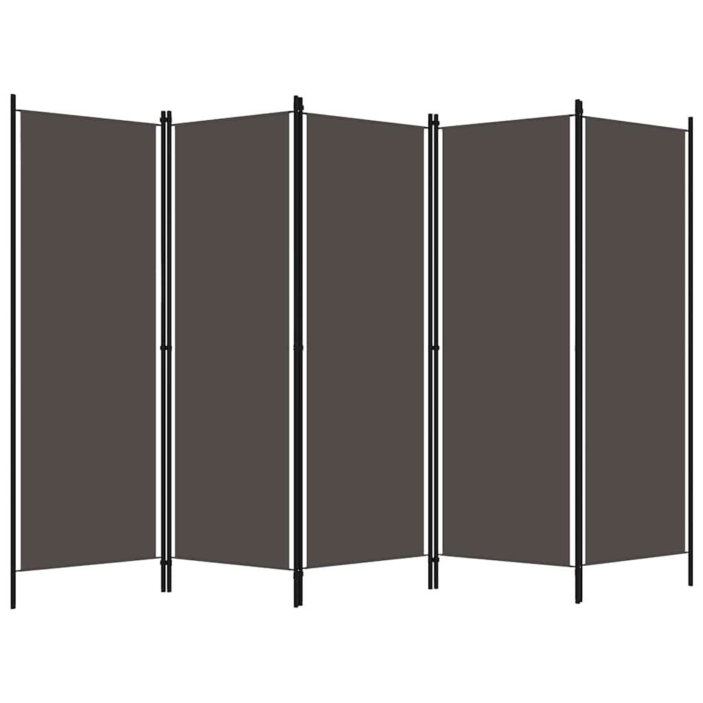 5-panels rumdeler 250 x 180 cm antracitgrå