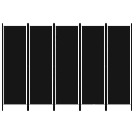 5-panels rumdeler 250 x 180 cm sort