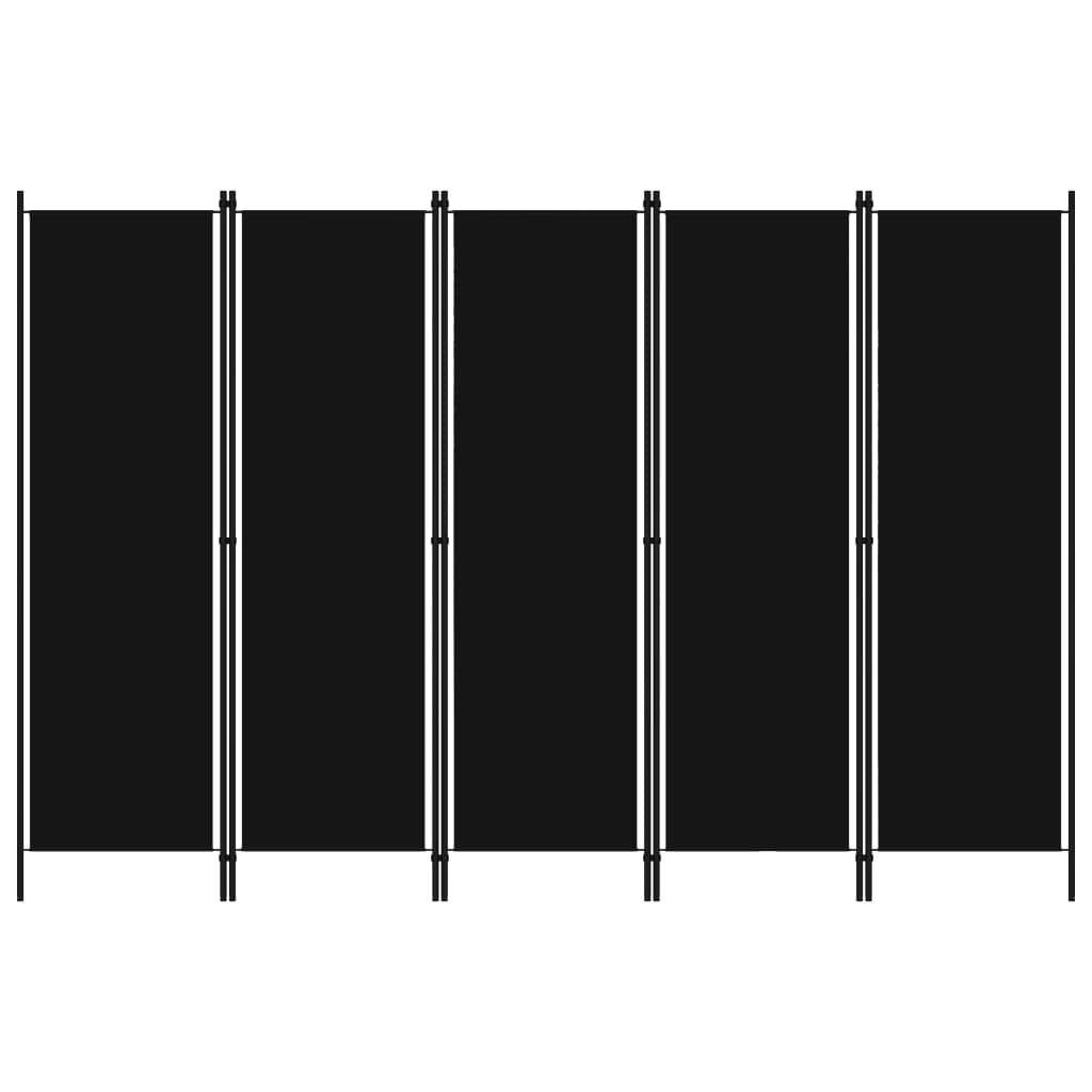 5-panels rumdeler 250 x 180 cm sort billede