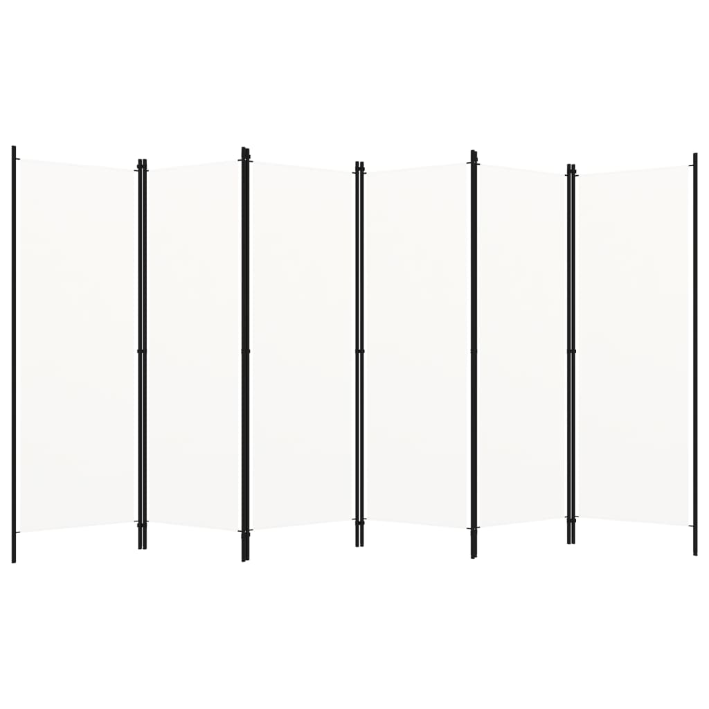 Rumdeler med 6 paneler - 300 × 180 cm, hvid