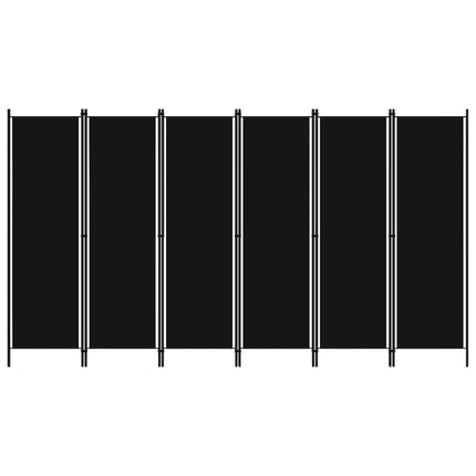 6-panels rumdeler 300 x 180 cm sort
