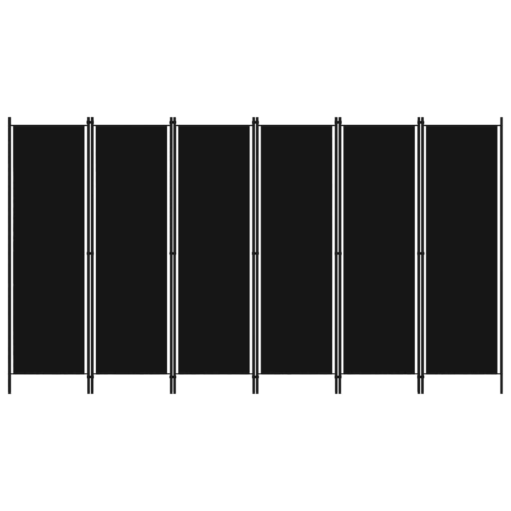 6-panels rumdeler 300 x 180 cm sort billede