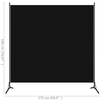 rumdeler 175x180 cm stof sort