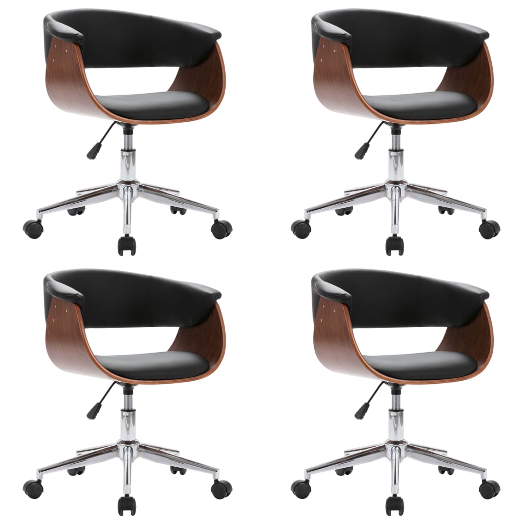 drejelige spisebordsstole 4 stk. kunstlæder sort