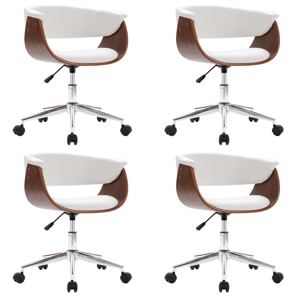 drejelige spisebordsstole 4 stk. kunstlæder hvid