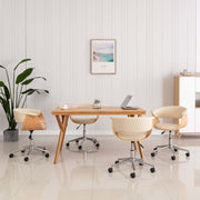 drejelige spisebordsstole 4 stk. kunstlæder cremefarvet