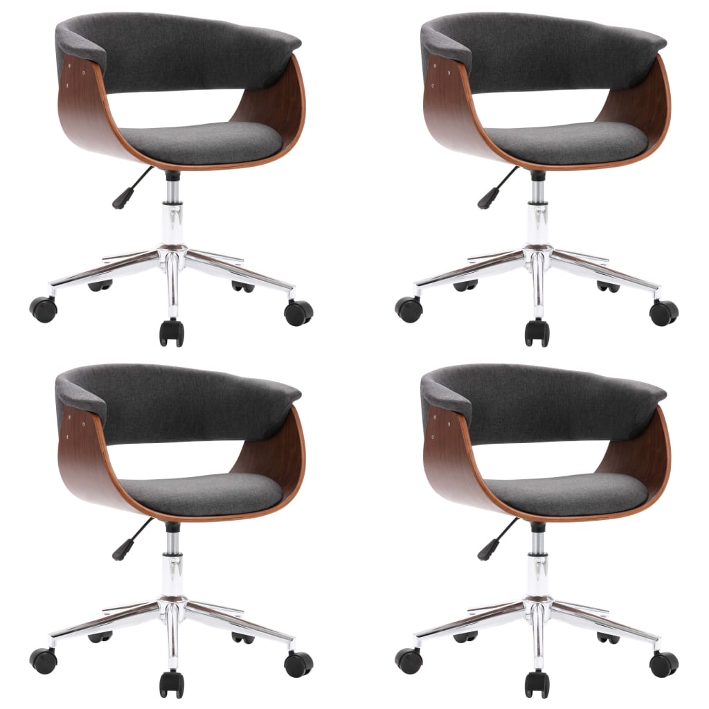 drejelige spisebordsstole 4 stk. stof grå