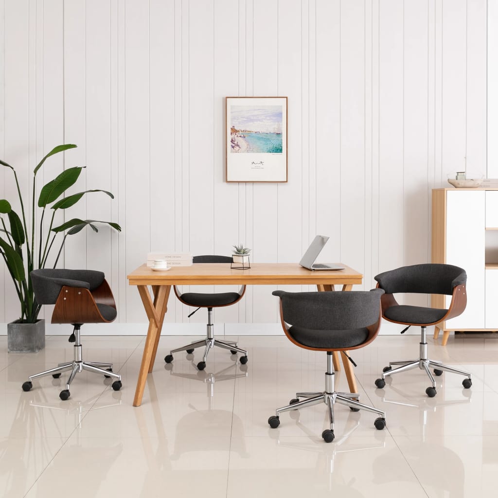 drejelige spisebordsstole 4 stk. stof grå