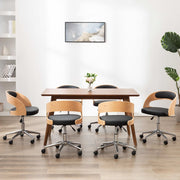 drejelige spisebordsstole 6 stk. bøjet træ og kunstlæder sort