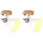 industrielle væg-/loftlamper 2 stk. 20x25 cm E27 hvid