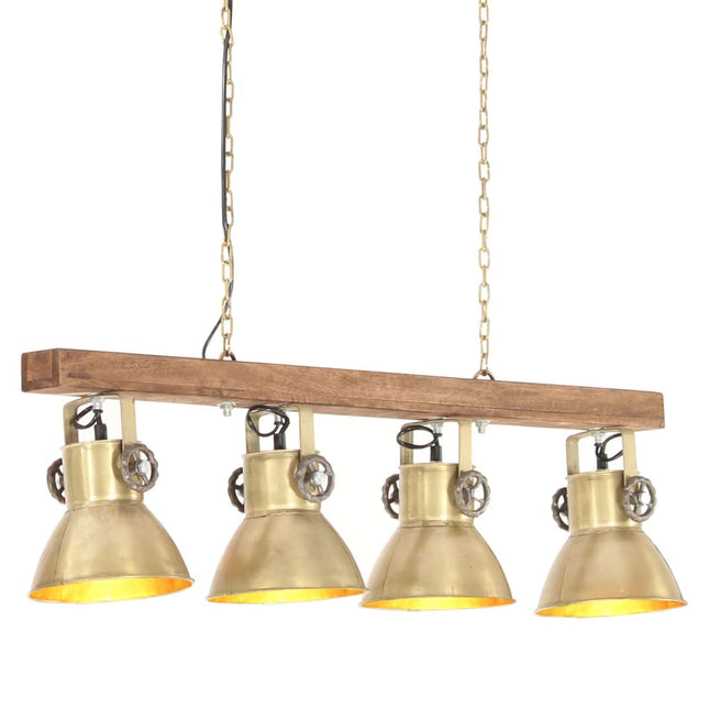 industriel loftlampe E27 mangotræ messingfarvet