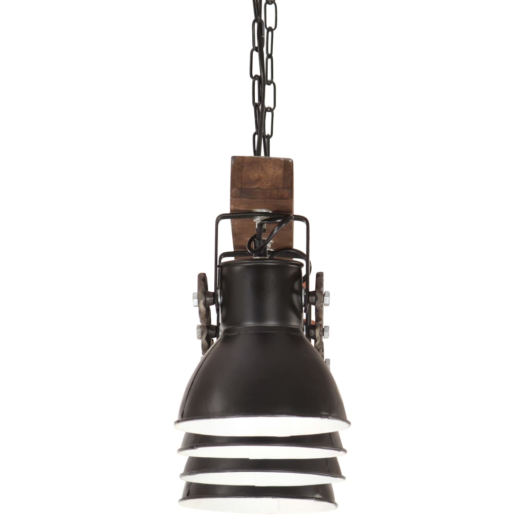 industriel loftlampe E27 mangotræ sort