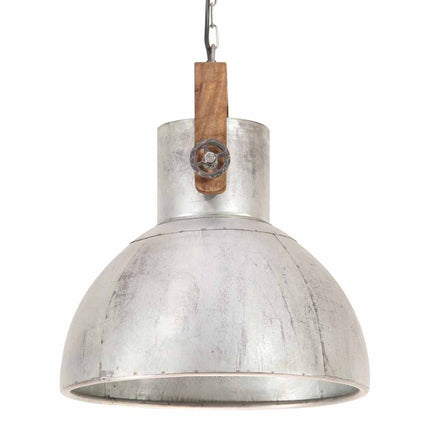 industriel hængelampe 25 W rund 40 cm E27 sølvfarvet