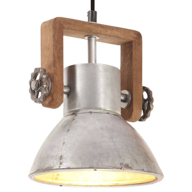 industriel hængelampe 25 W rund 19 cm E27 sølvfarvet