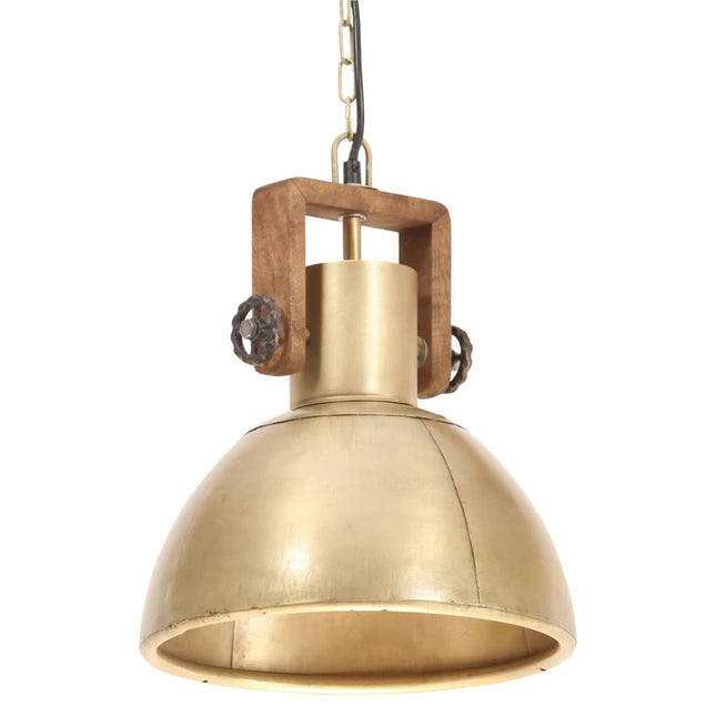 industriel hængelampe 25 W rund 30 cm E27 messingfarvet