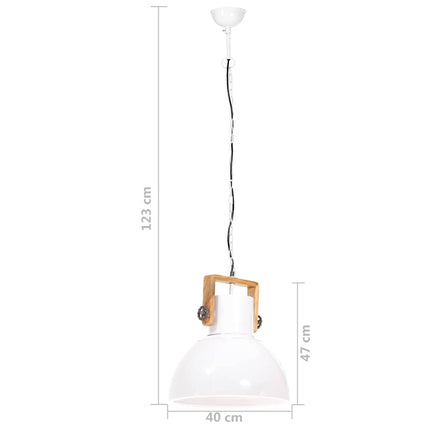 industriel hængelampe 25 W rund 40 cm E27 hvid