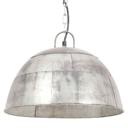 industriel vintage hængelampe 25 W rund 41 cm E27 sølvfarvet