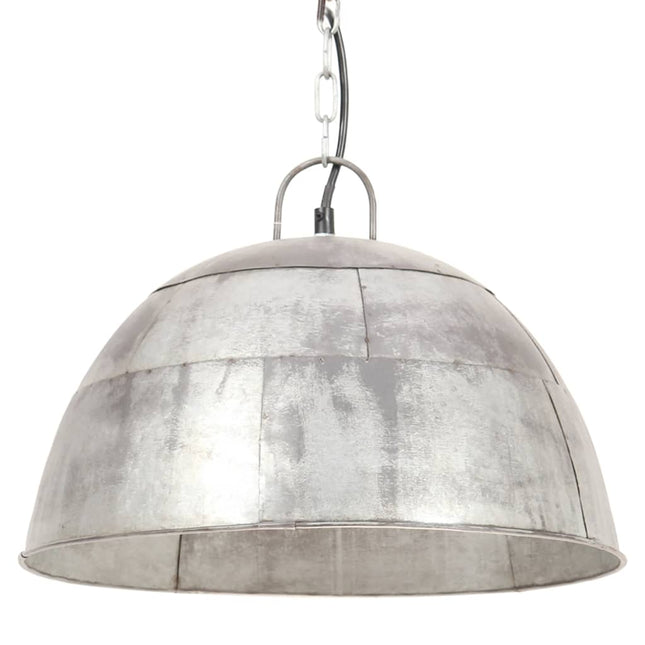 industriel vintage hængelampe 25 W rund 41 cm E27 sølvfarvet