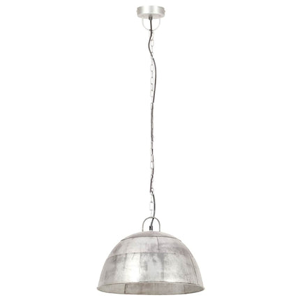 industriel vintage hængelampe 25 W rund 41 cm E27 sølvfarvet