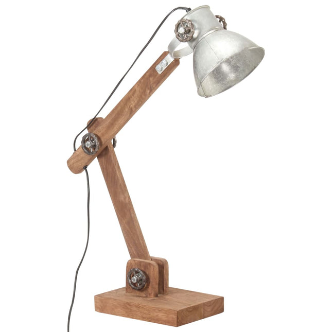 industriel skrivebordslampe 58x18x90 cm E27 rund sølvfarvet