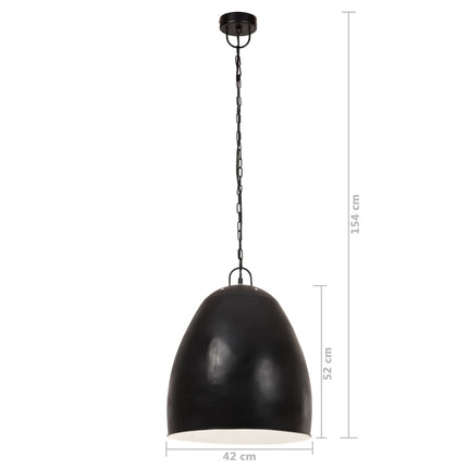 industriel hængelampe 25 W rund 42 cm E27 mat sort