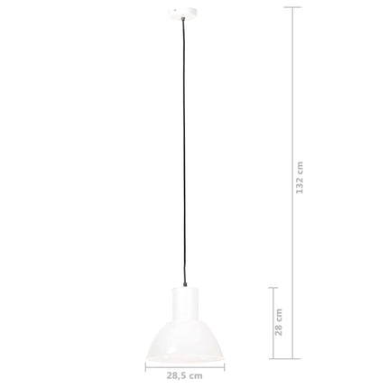 hængelampe 25 W rund 28,5 cm E27 hvid