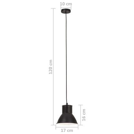 hængelampe 25 W rund 17 cm E27 sort