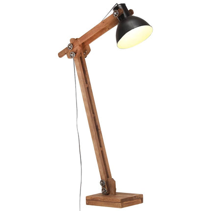 gulvlampe E27 massivt mangotræ sort